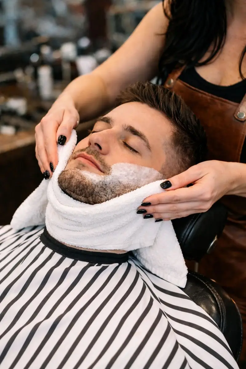 Hot towel shave Davie FL - traditional straight razor shave at Ludmi Barber