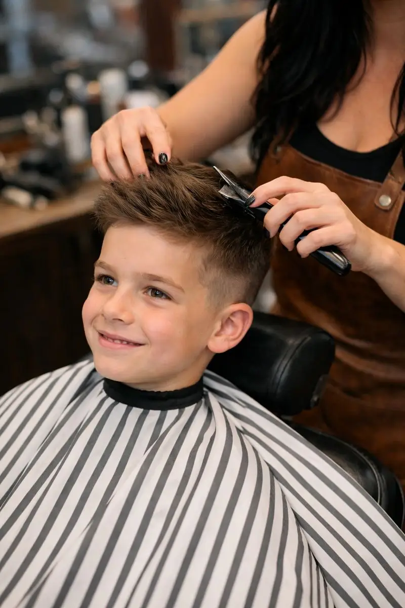 Kid-friendly haircut for children at Ludmi Barber in Davie FL