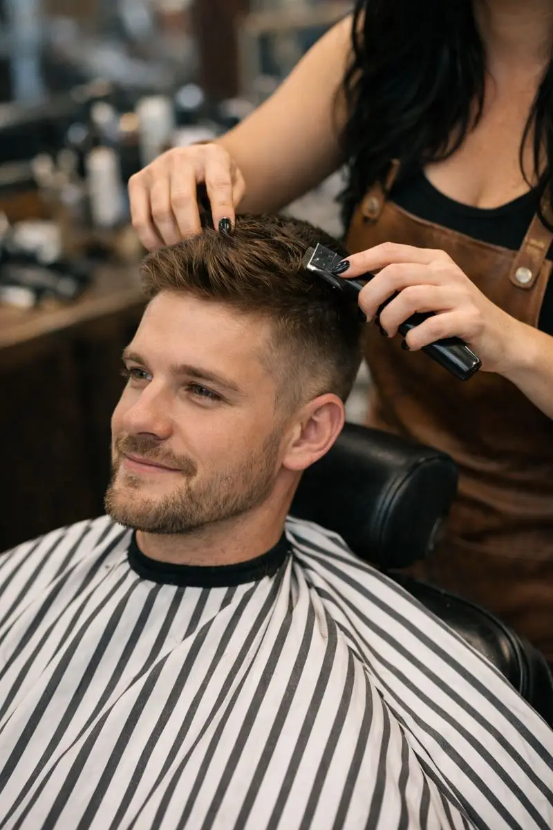 Professional men's haircut and fade at Ludmi Barber in Davie FL